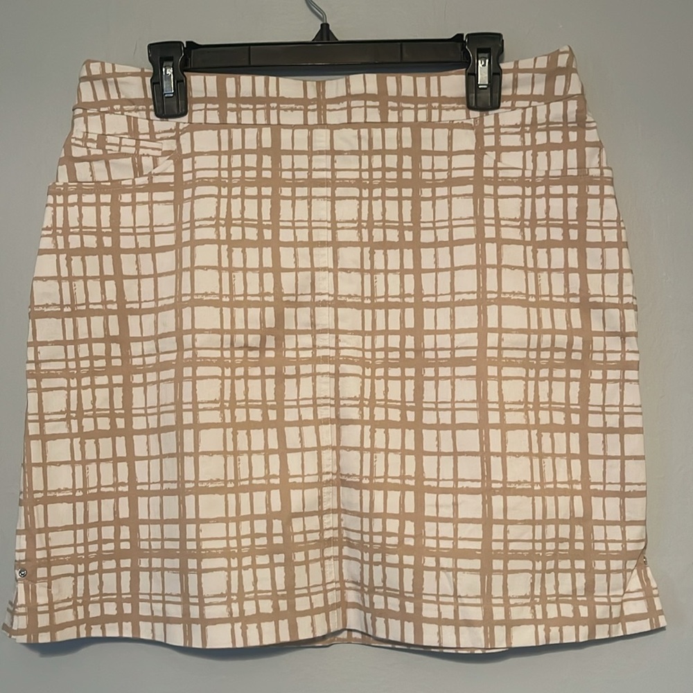 32 Degrees Tan and White Plaid Skort